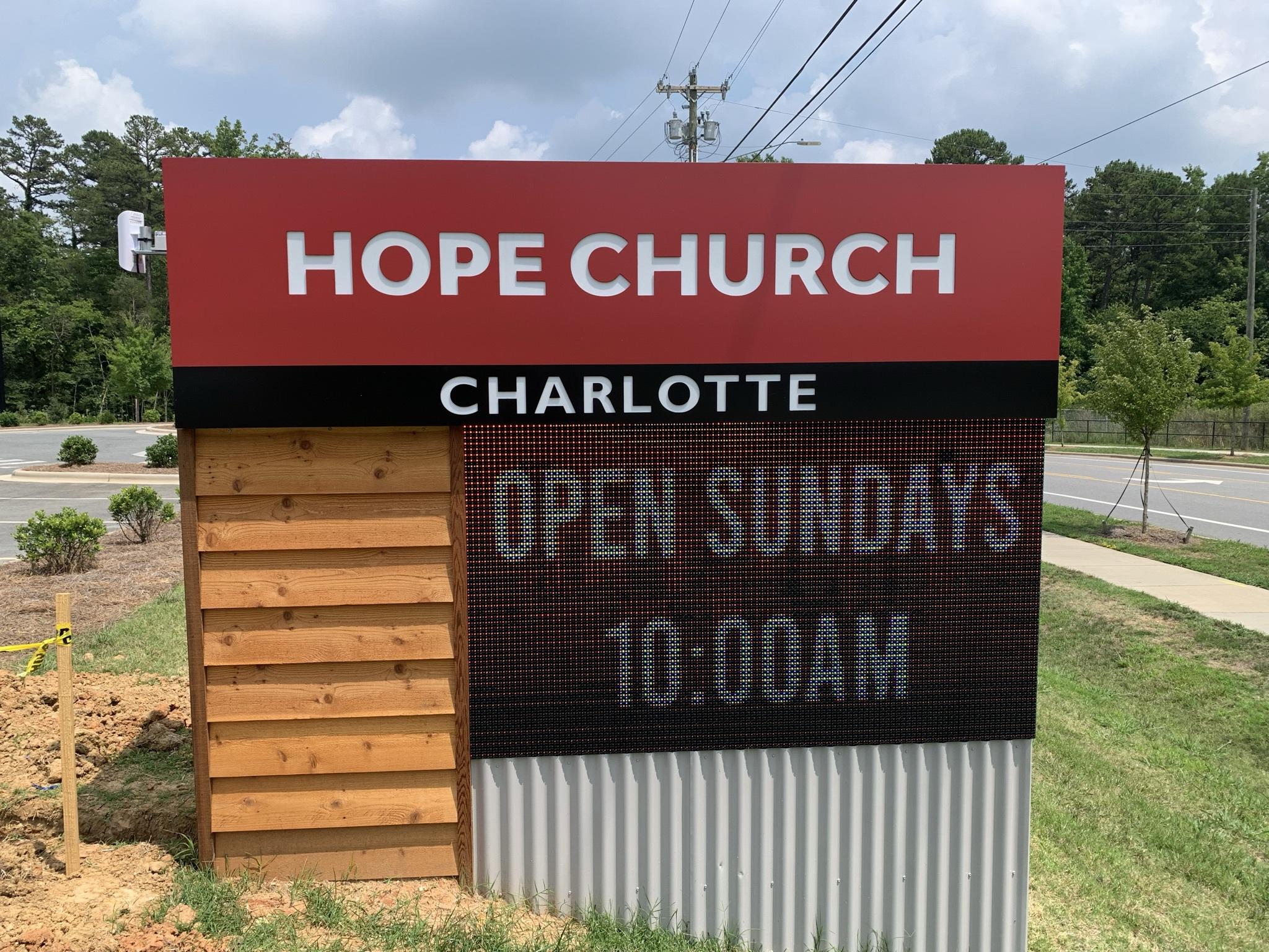 Hope Church Message Board in Charlotte, NC