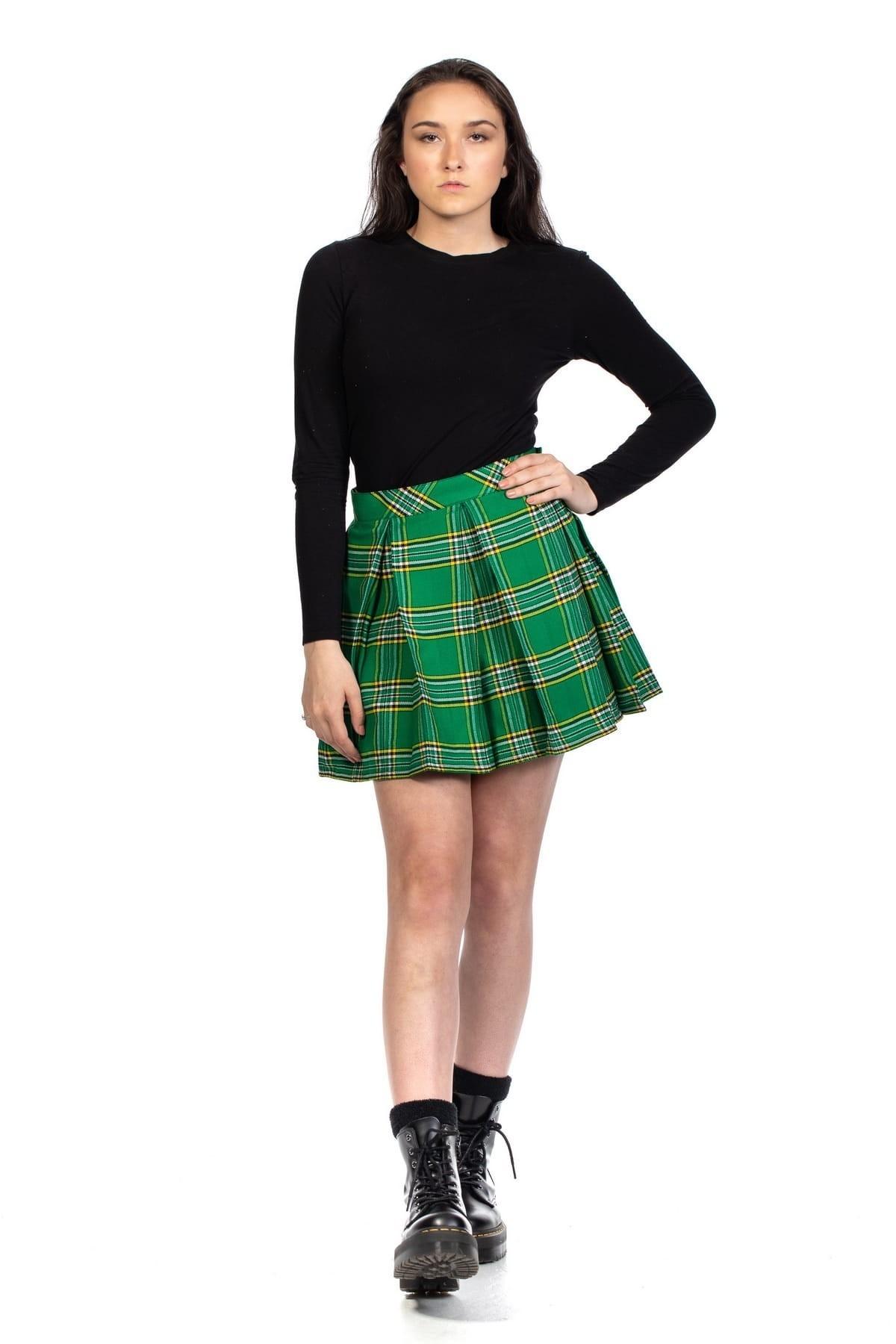 Box Pleated Tartan Skirt