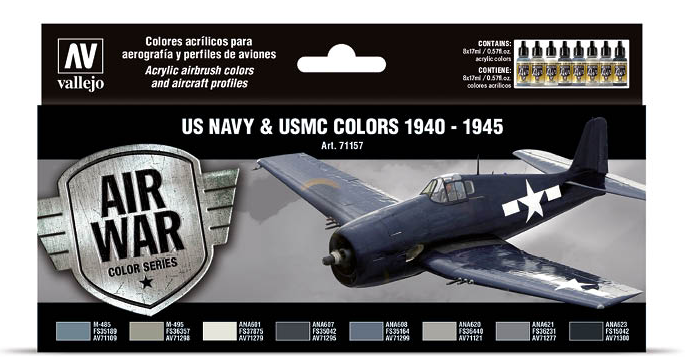 Vallejo 71.157 US NAVY & USMC Colors 1940-1945 Set (8) – Burbank's House of  Hobbies