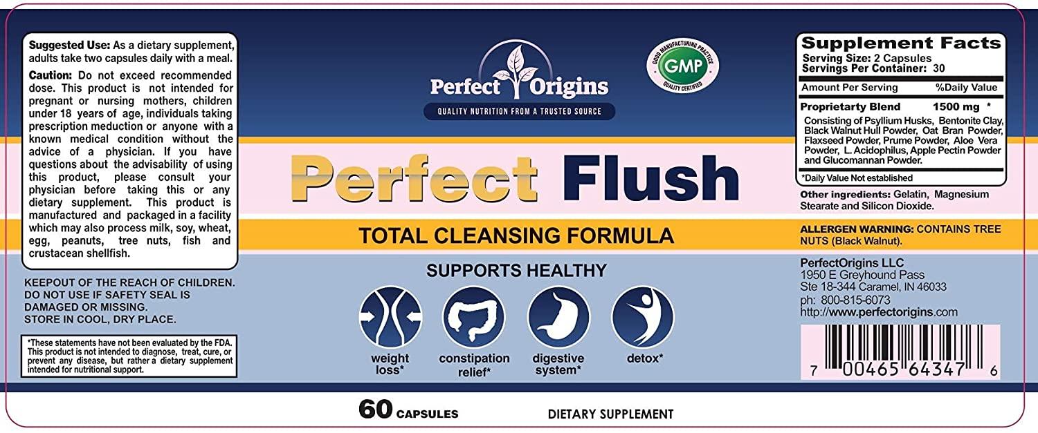 Amazon.com: Perfect Origins Perfect Flush, Detox Capsules for Digestive  Health and Weight Loss : Health &amp; Household
