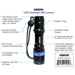 Simon Cree XPE LED Flashlight Diagram