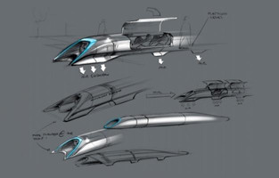Hyperloop - wizualizacja Fot. Elon Musk /materiały prasowe