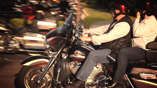 A couple enjoying the motorcycle ride. More everyday heroes riding to support our veterans.