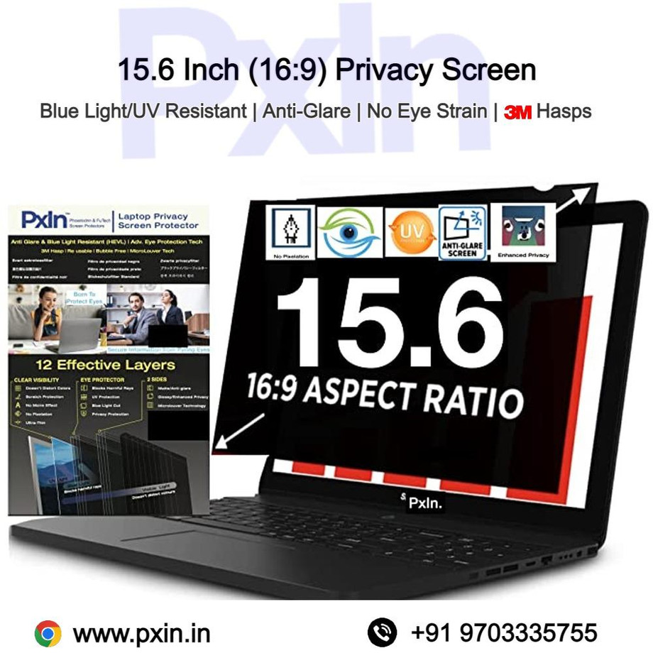 Pxin 156 Inch Privacy Screen Filter Anti Blue Light Anti Glare 3m Hasp Privacy Screen 2296